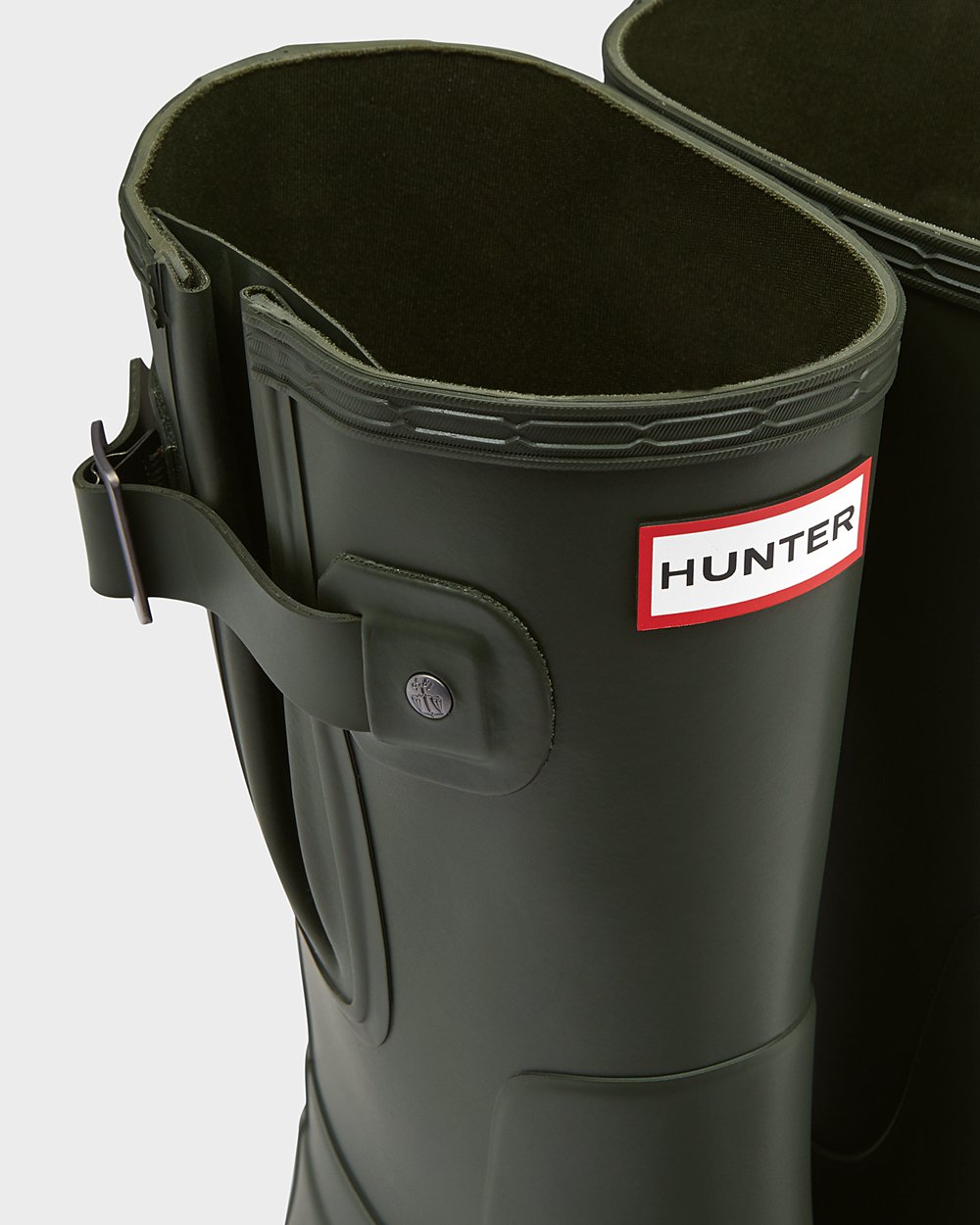 Hunter Hombre Original Side Adjustable - Botas de Lluvia Verde Oscuro Oliva - 641-YHKSQC